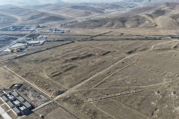 航拍青海海晏西?？す食沁z址